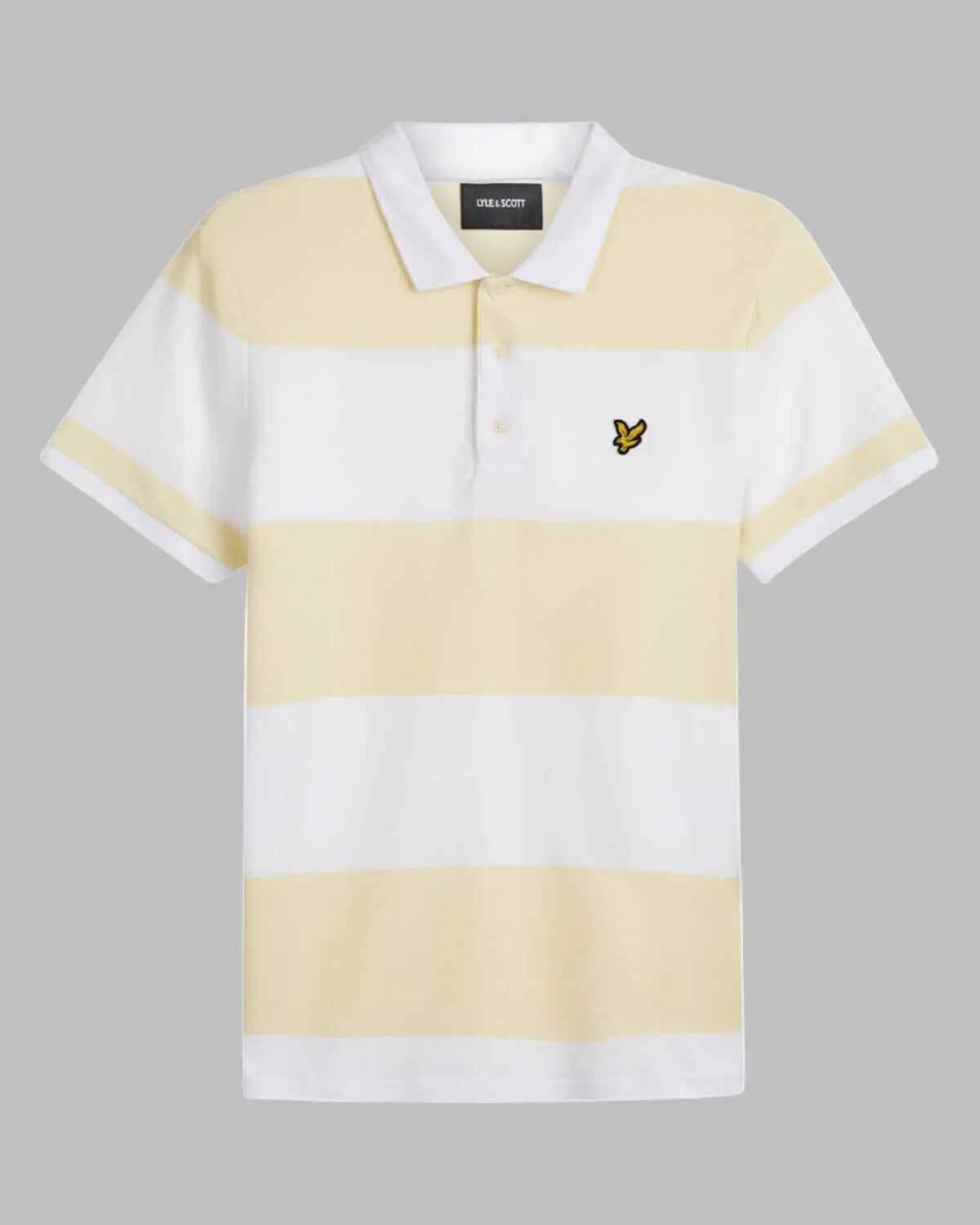 Lyle and Scott Polo Wide Stripe Buttercream