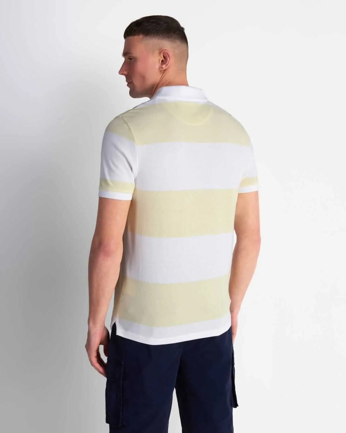 Lyle and Scott Polo Wide Stripe Buttercream