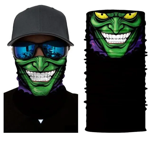 Men's 3D Seamless Multifunction Comic Characters Skull Printed Face Guard