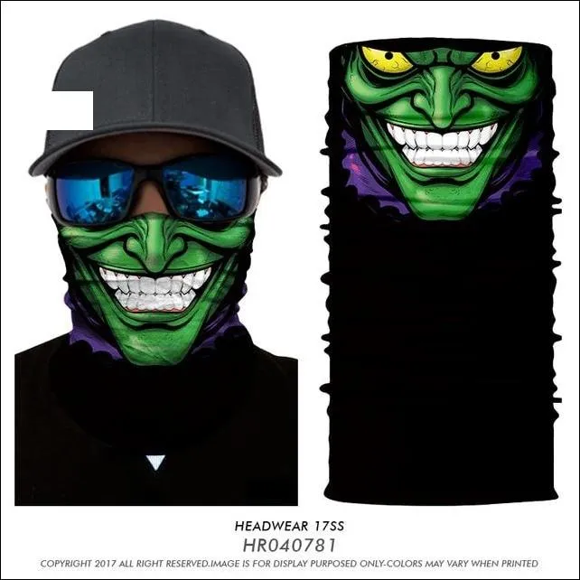 Men's 3D Seamless Multifunction Comic Characters Skull Printed Face Guard