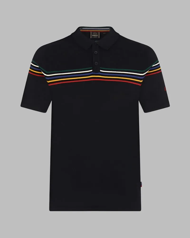 Merc London HICKORY Knit Polo Black