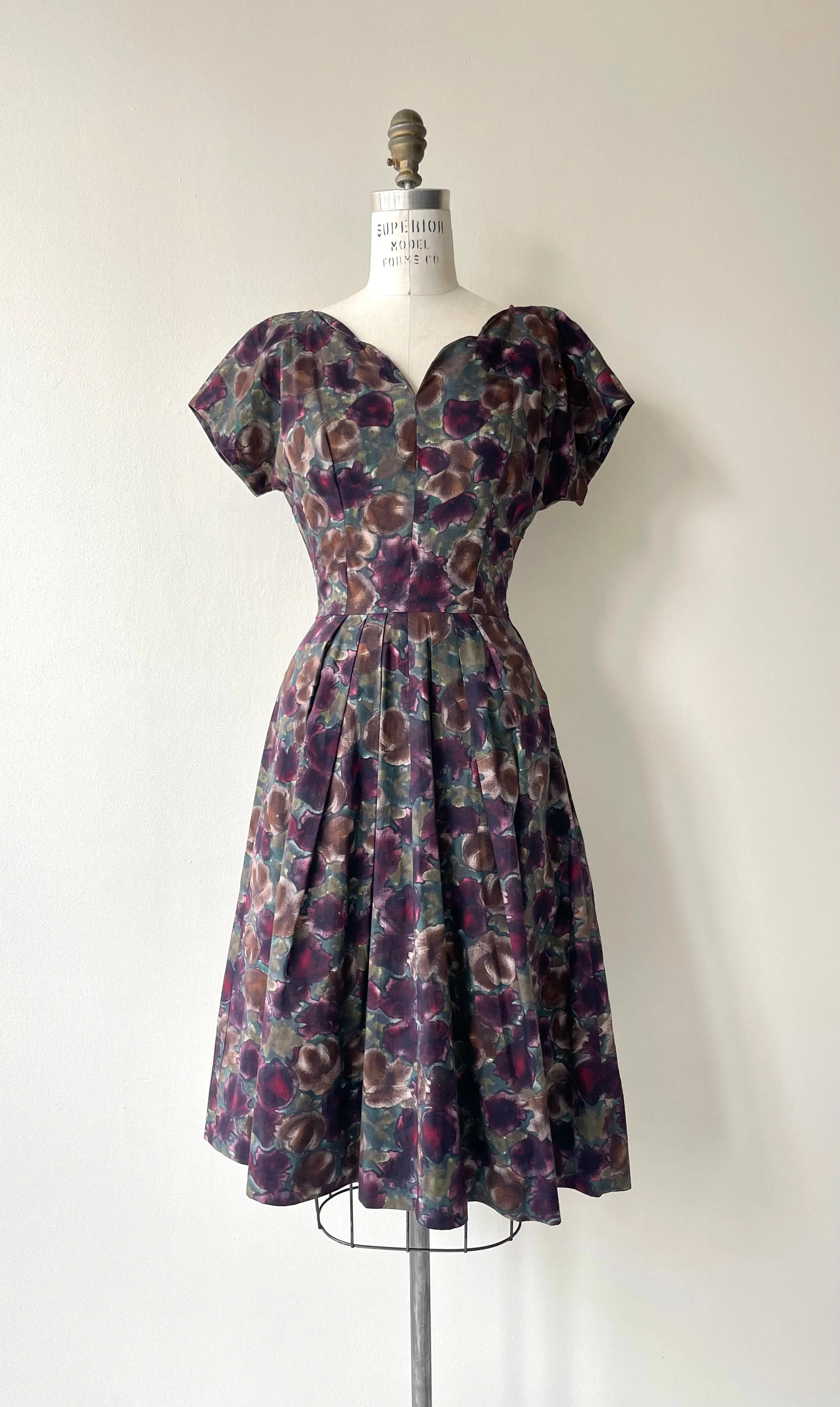 Moody Watercolor Dress | 1950s