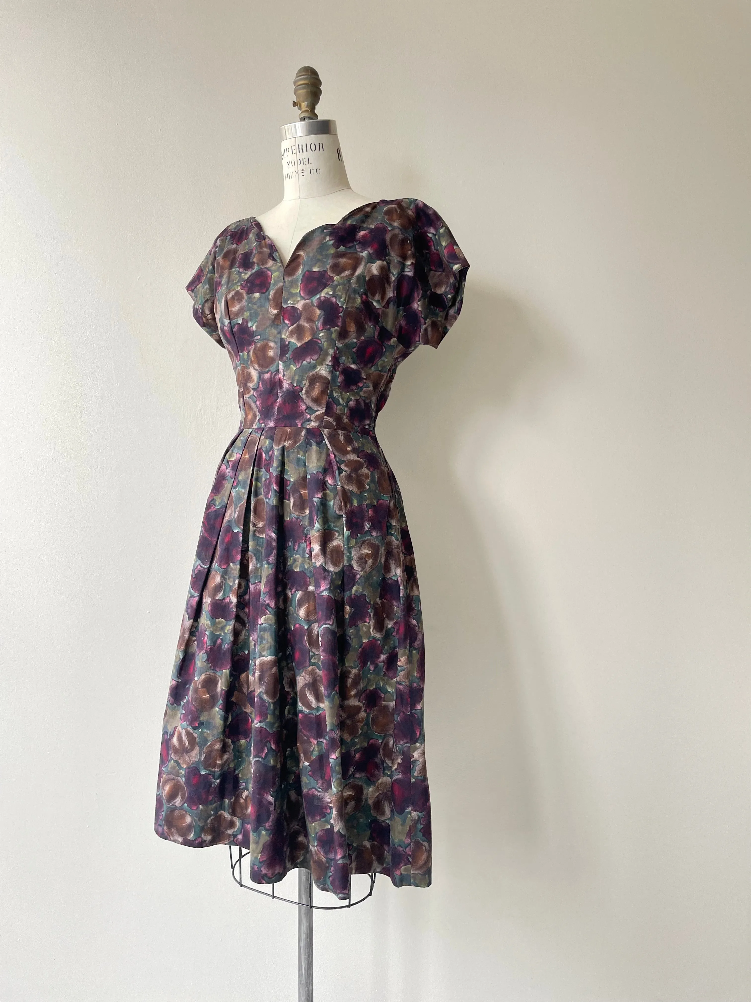 Moody Watercolor Dress | 1950s