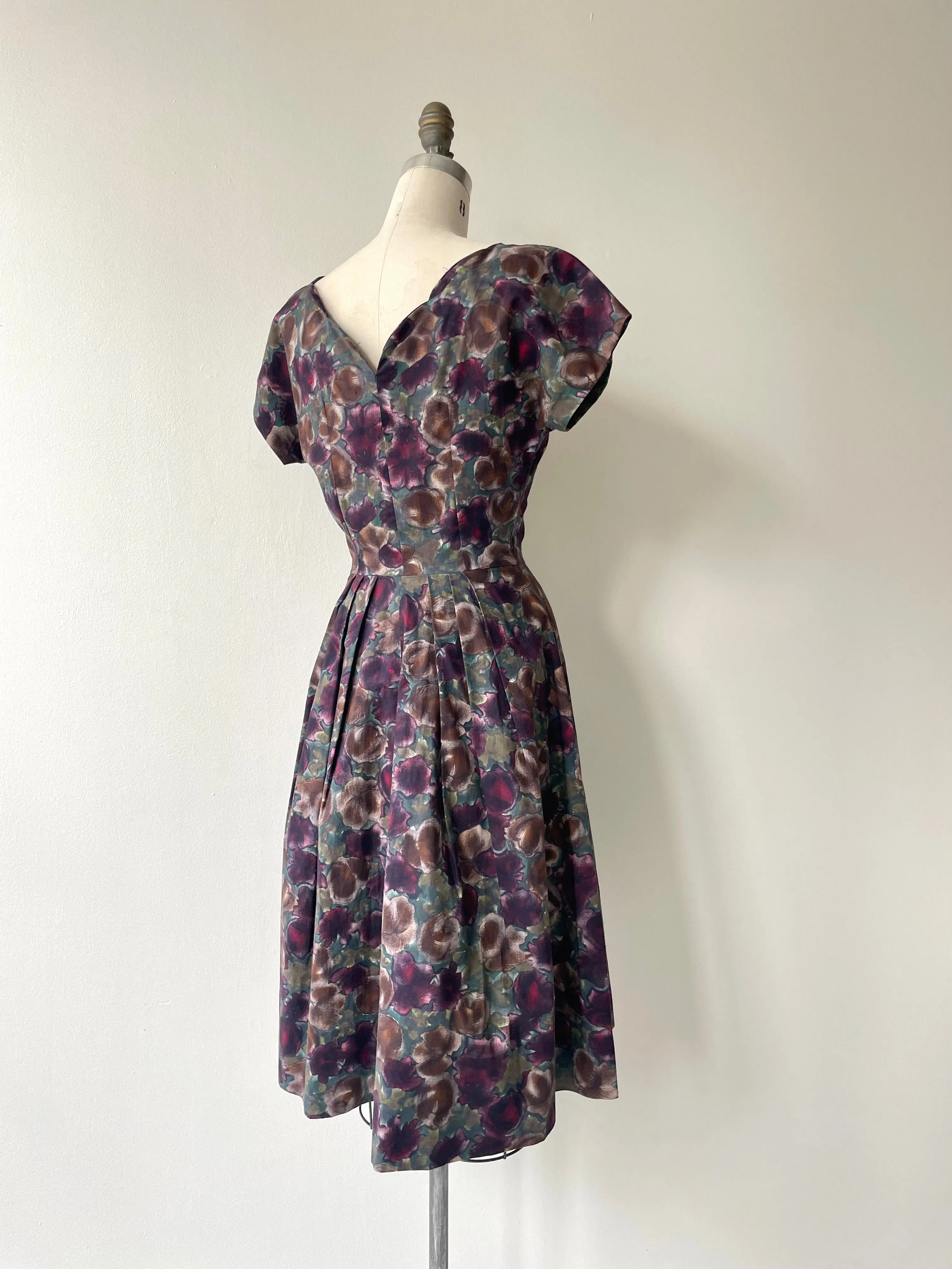 Moody Watercolor Dress | 1950s