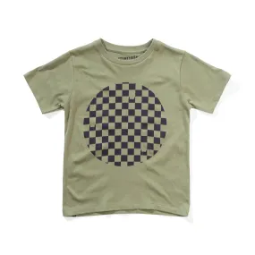 Munster Kids Check Hole SS Tee - Olivine