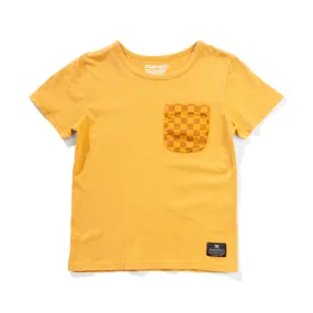 Munster Kids Pkt Check SS Tee - Mineral Mustard