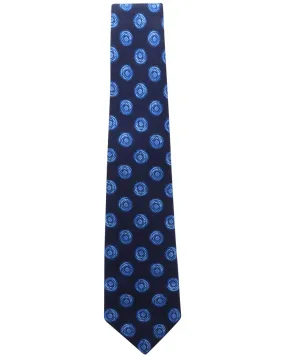 Navy and Blue Circles Silk Tie