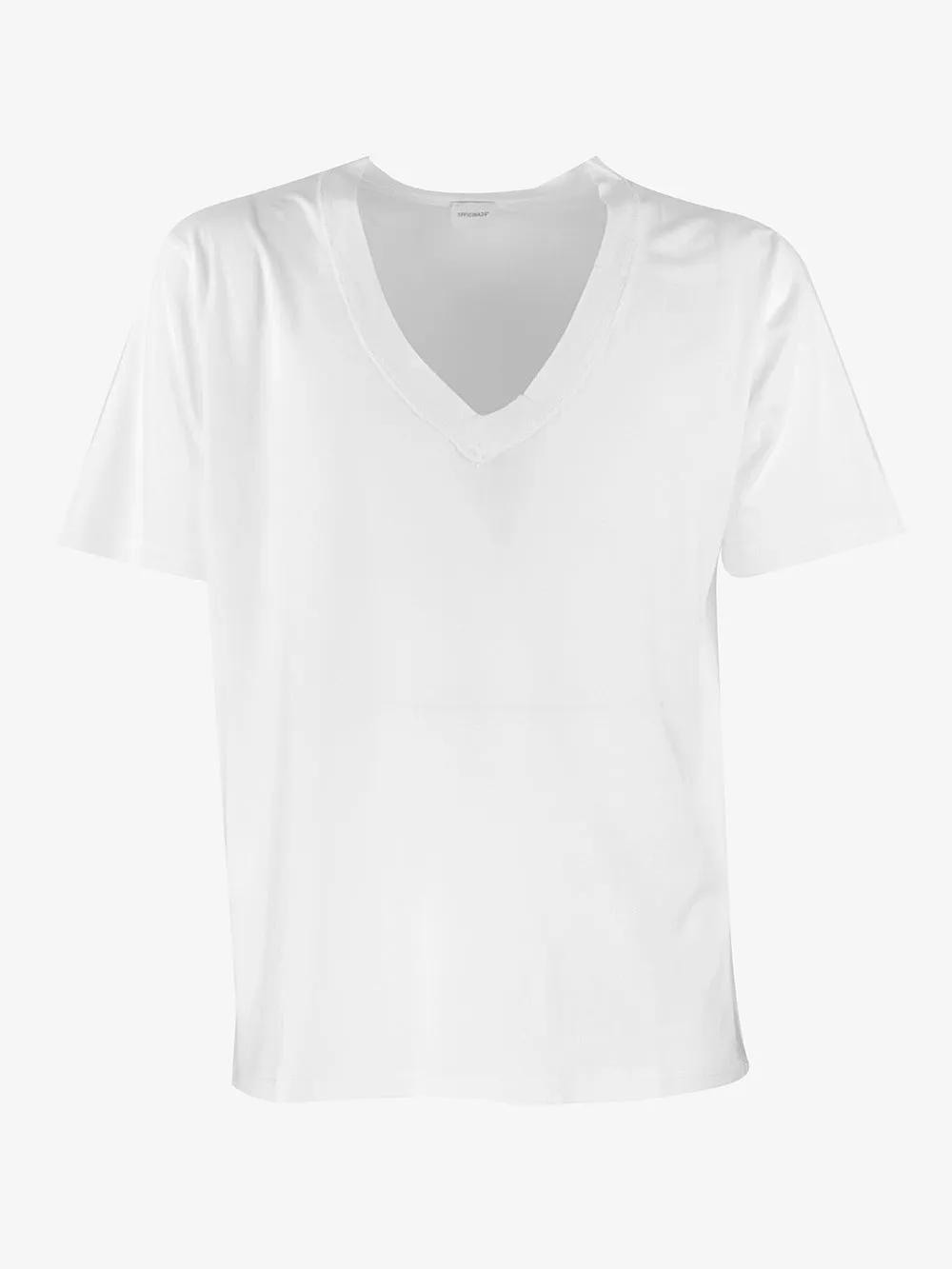 Officina 36 - T-shirt in cotone tinta unita con scollo a V