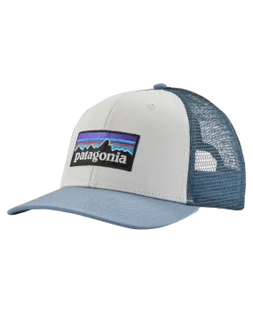 Patagonia P-6 Logo Trucker Hat - White W/Light Plume Grey