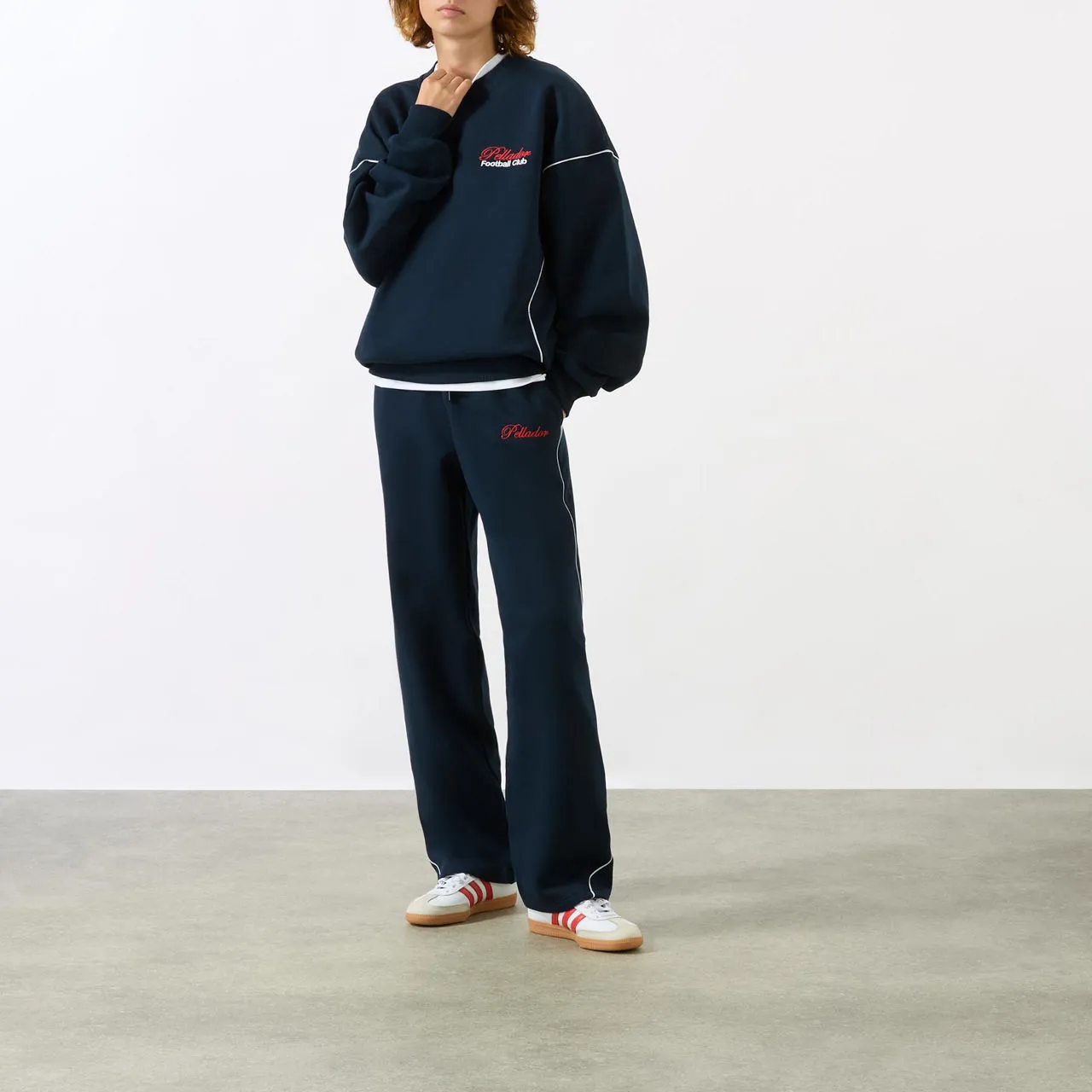 PELLADOR Piping Logo Drawstring Sweatpants - Navy