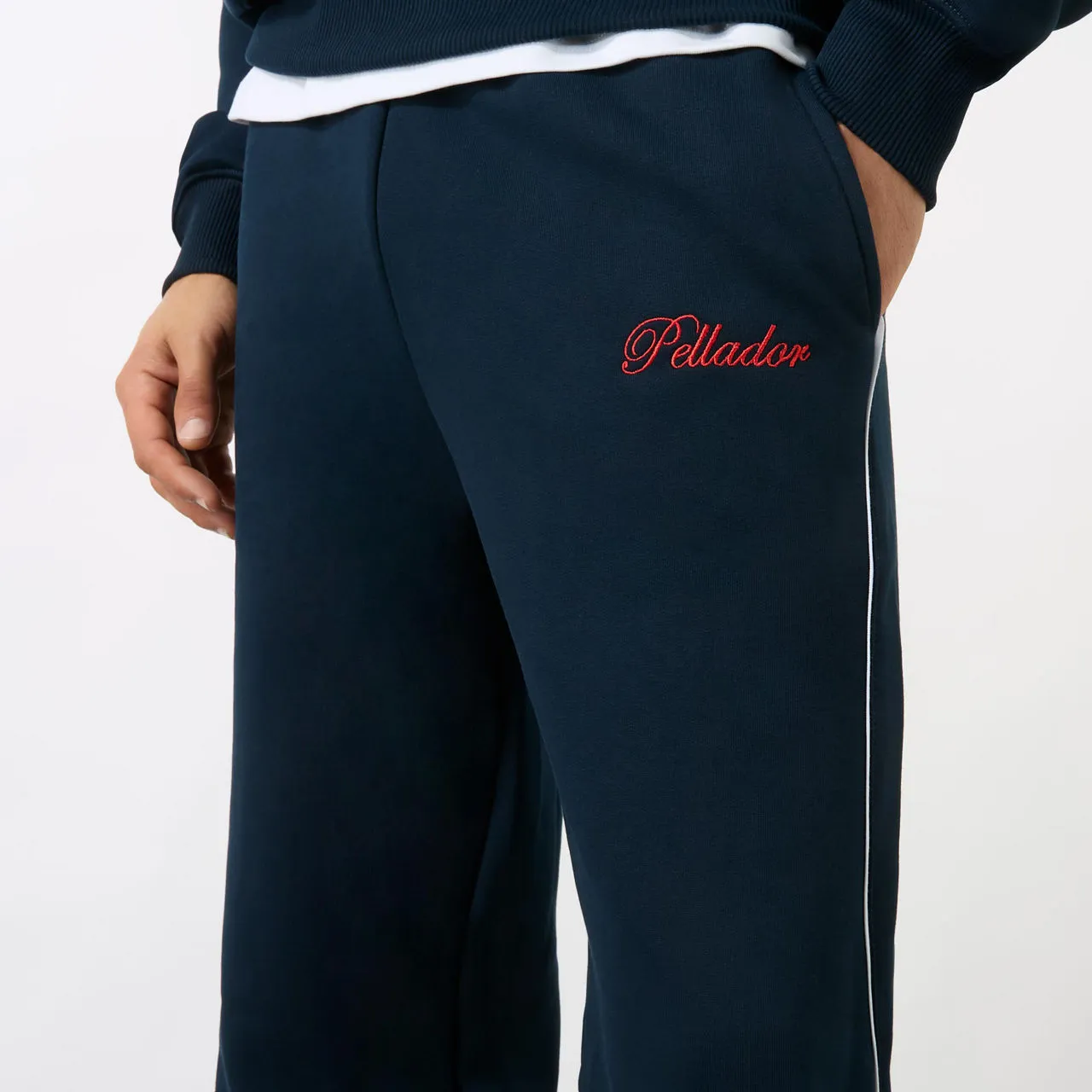 PELLADOR Piping Logo Drawstring Sweatpants - Navy