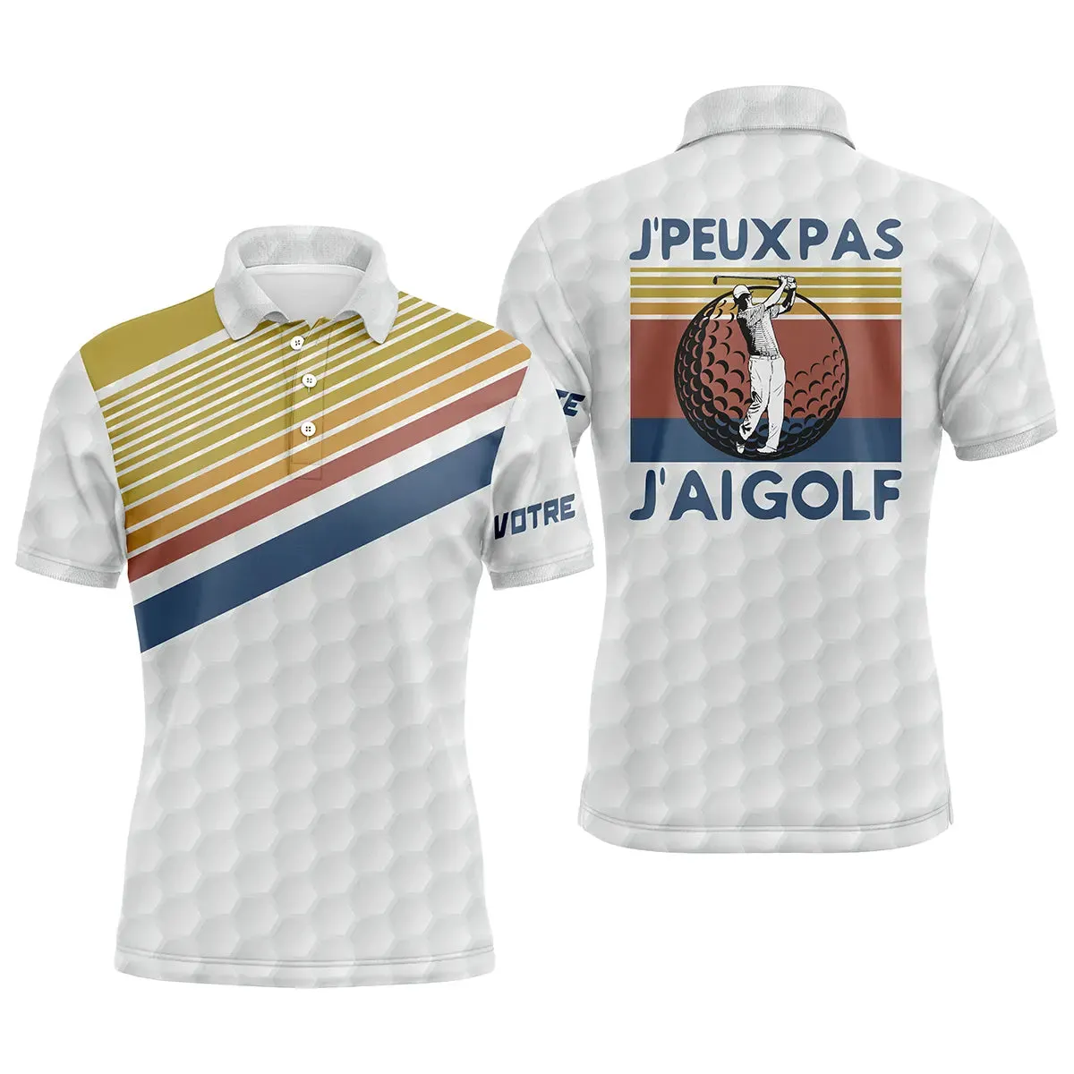 Polo Shirt Pour Homme et Femme, Cadeau Golfeur Personnalisé, Polo à Séchage Rapide, J'peux Pas, J'ai Golf, Style Vintage, Polo d