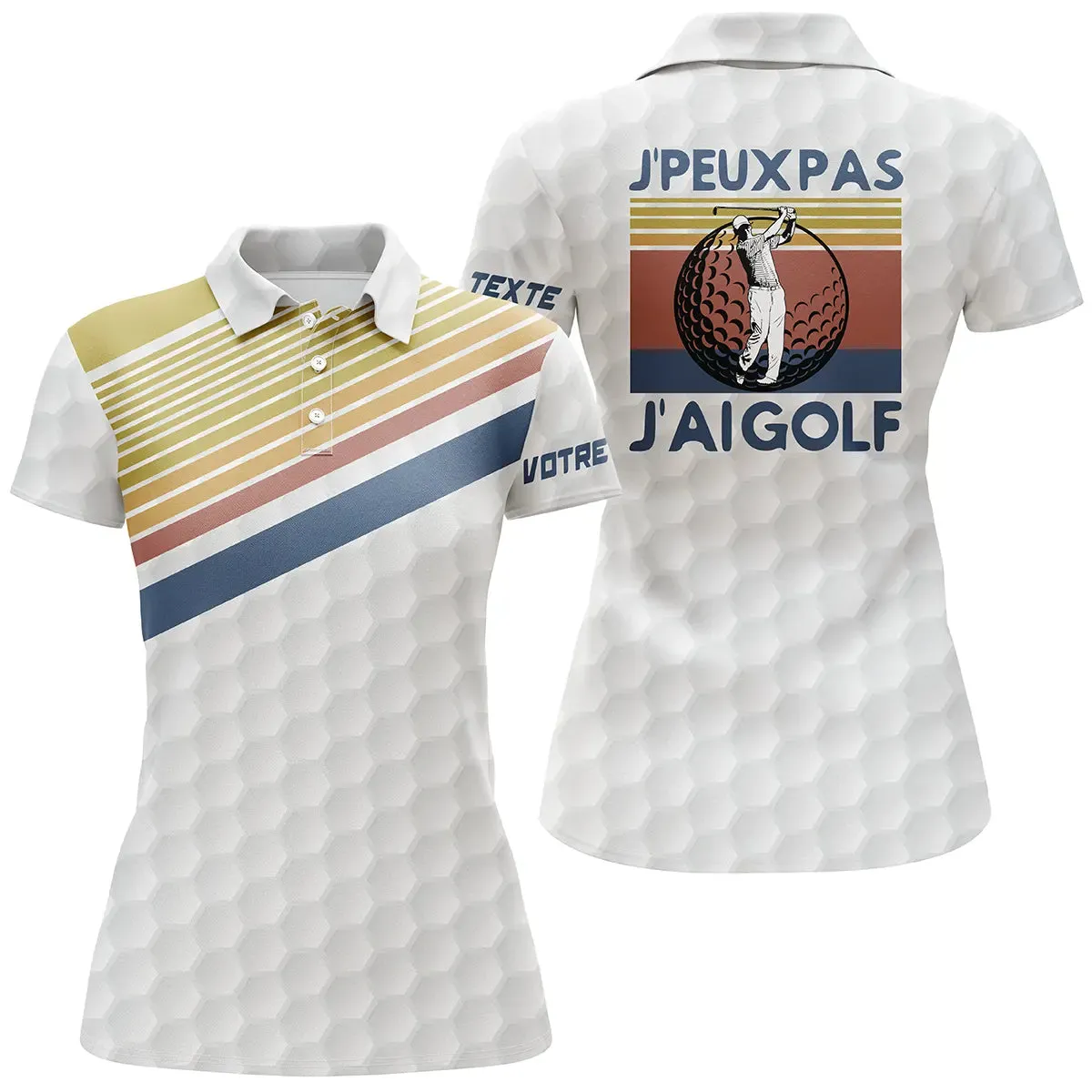 Polo Shirt Pour Homme et Femme, Cadeau Golfeur Personnalisé, Polo à Séchage Rapide, J'peux Pas, J'ai Golf, Style Vintage, Polo d