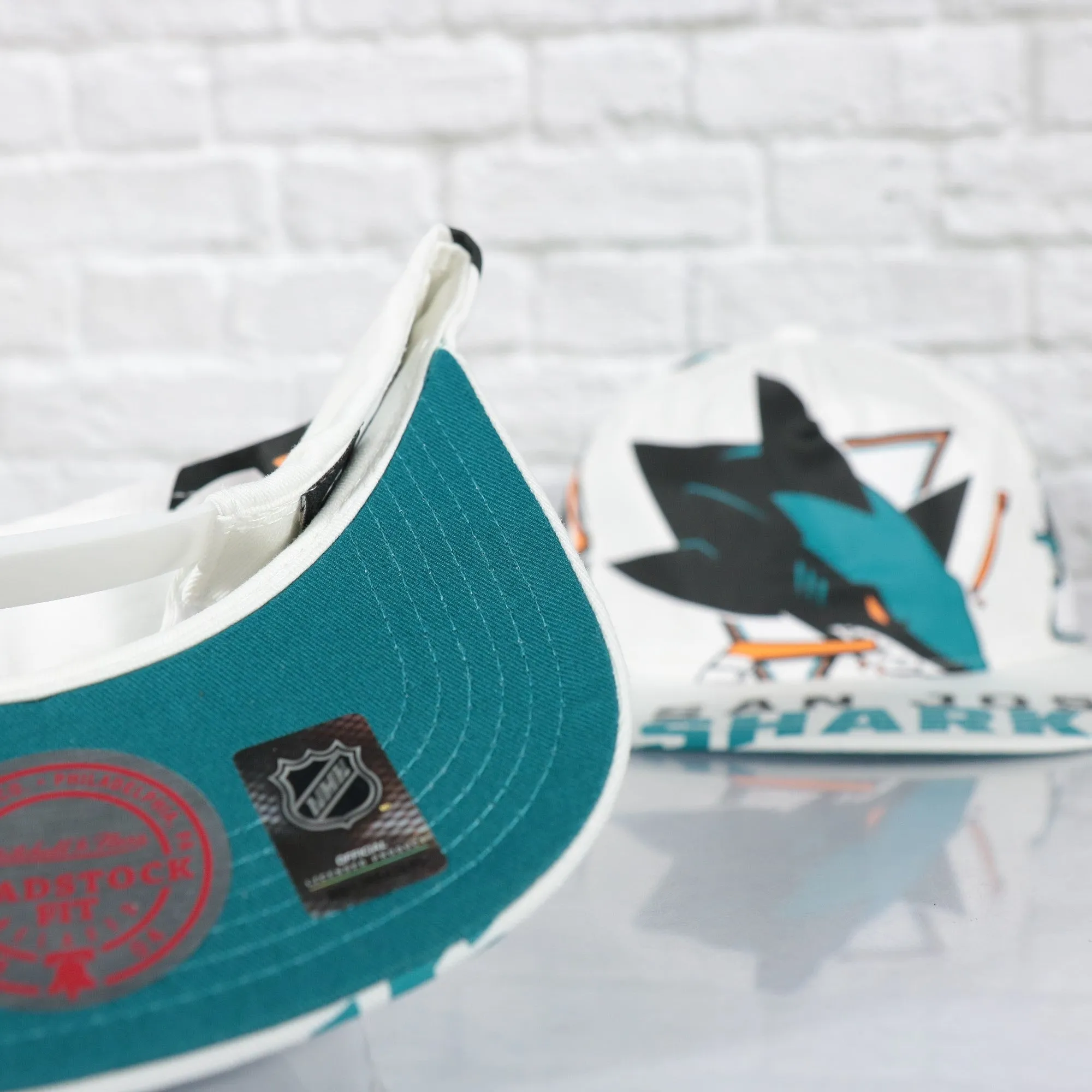 San Jose Sharks NHL In Your Face Deadstock Teal bottom | White Snapback Hat