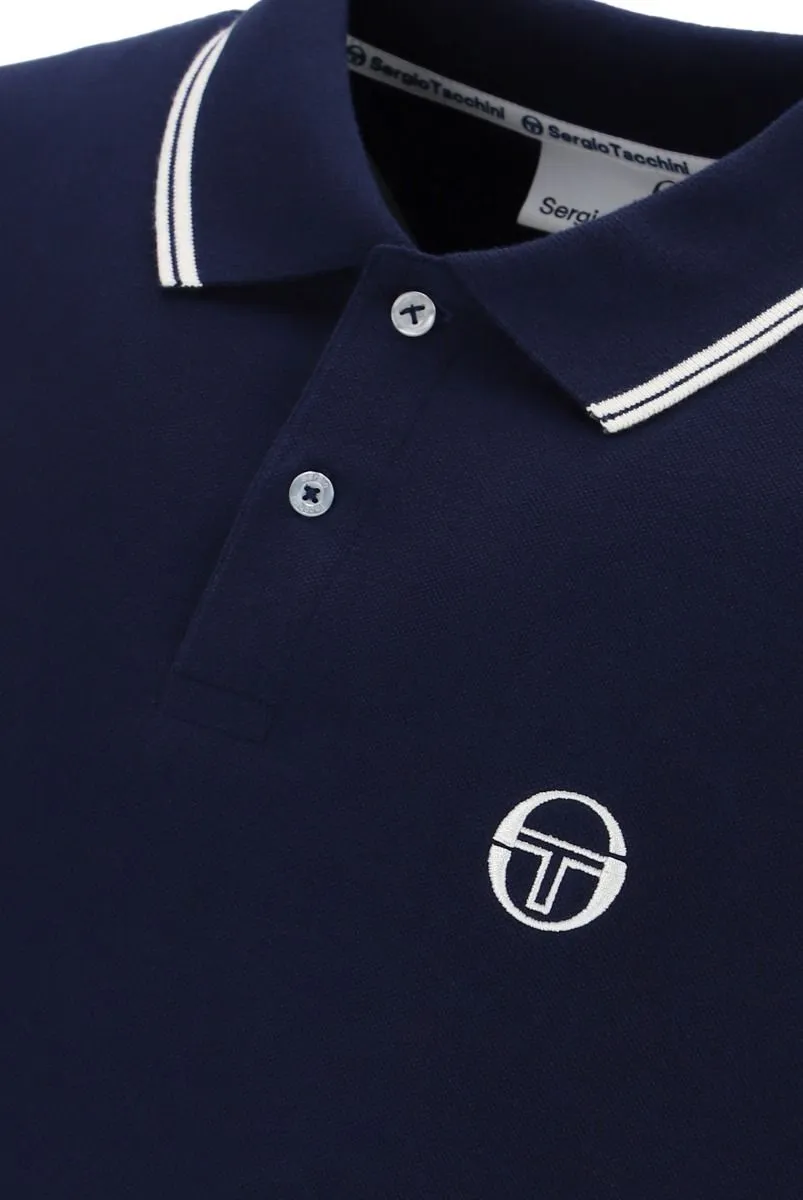 Sergio Tacchini Long Sleeve Polo Shirt Maritime Blue