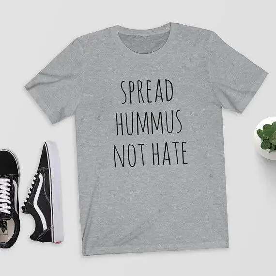 Spread Hummus Not Hate T-Shirt Top Tee Shirt Vegan Vegetarian Perfect Gift Funny Vegan Shirt