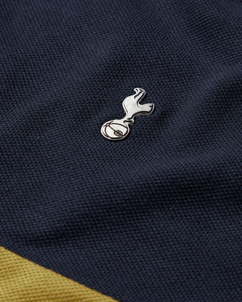 Spurs Mens Chest Stripe And Zip Detail Polo