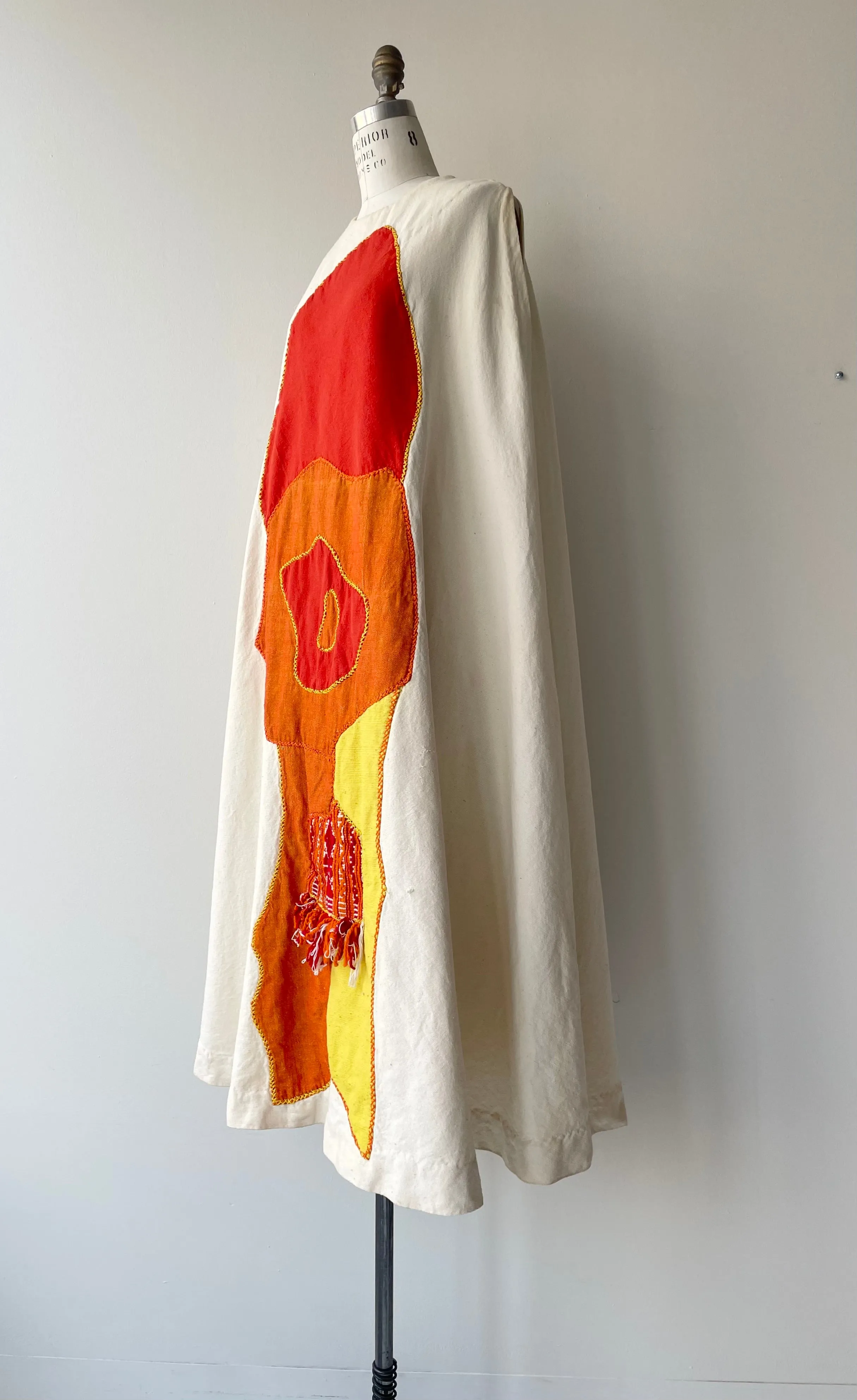 Sun Worship 1970s Woven Cotton Caftan