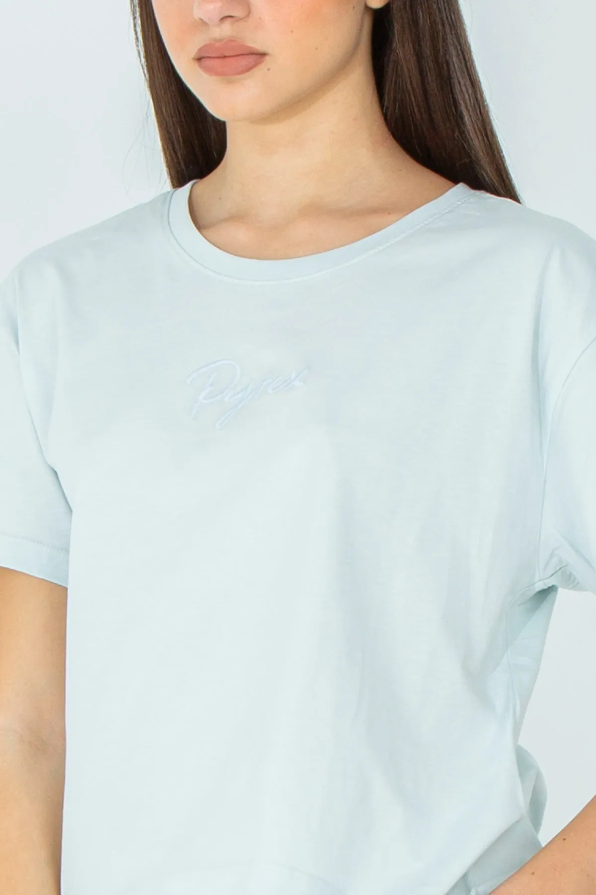 T-shirt basic con logo ricamato