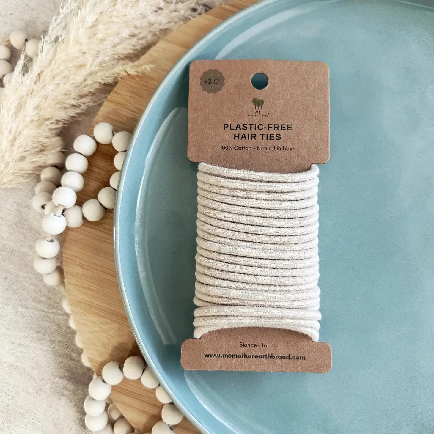 Tan Plastic-Free Hair Ties