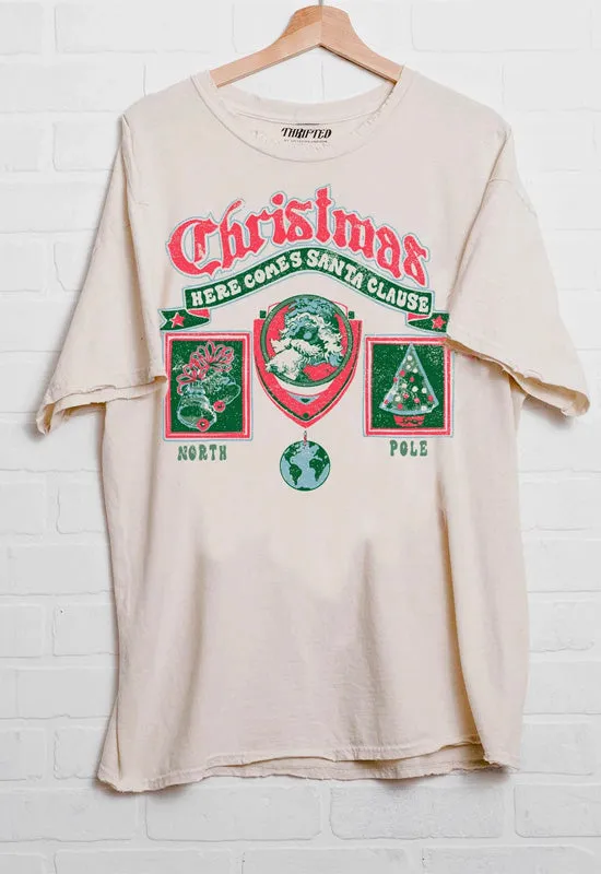 Thrifted Christmas Patch Graphic Tee - Off White