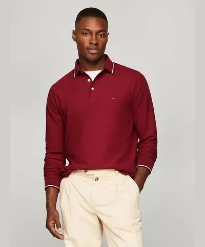 Tommy Hilfiger Men's Long-Sleeve Tommy Wicking Polo