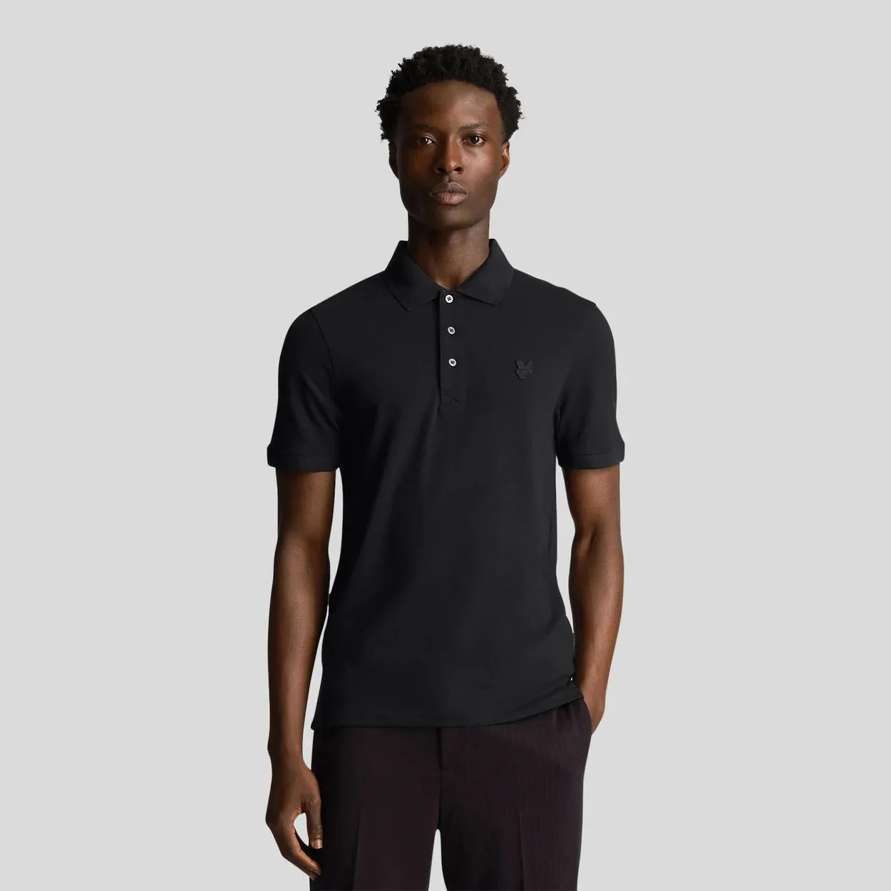 Tonal Eagle Polo Jet Black - SS24