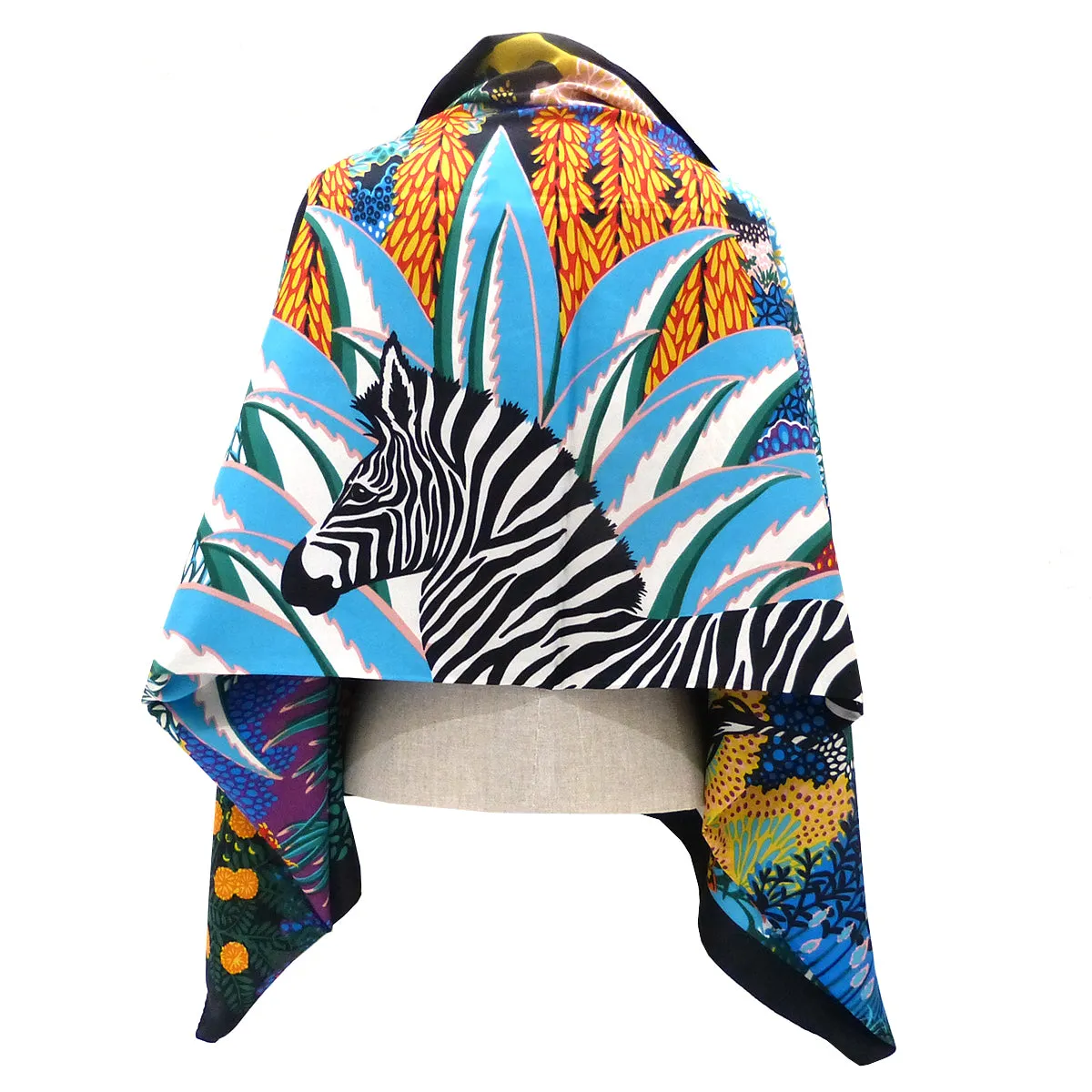 Twill Silk Scarf Women LARGE Zebra Shawls Square Bandana Kerchief Foulards 51 Luxury Brand Look