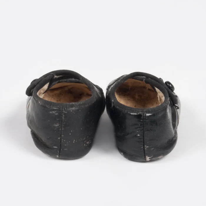 Vintage Baby Leather Mary Jane Shoes Black