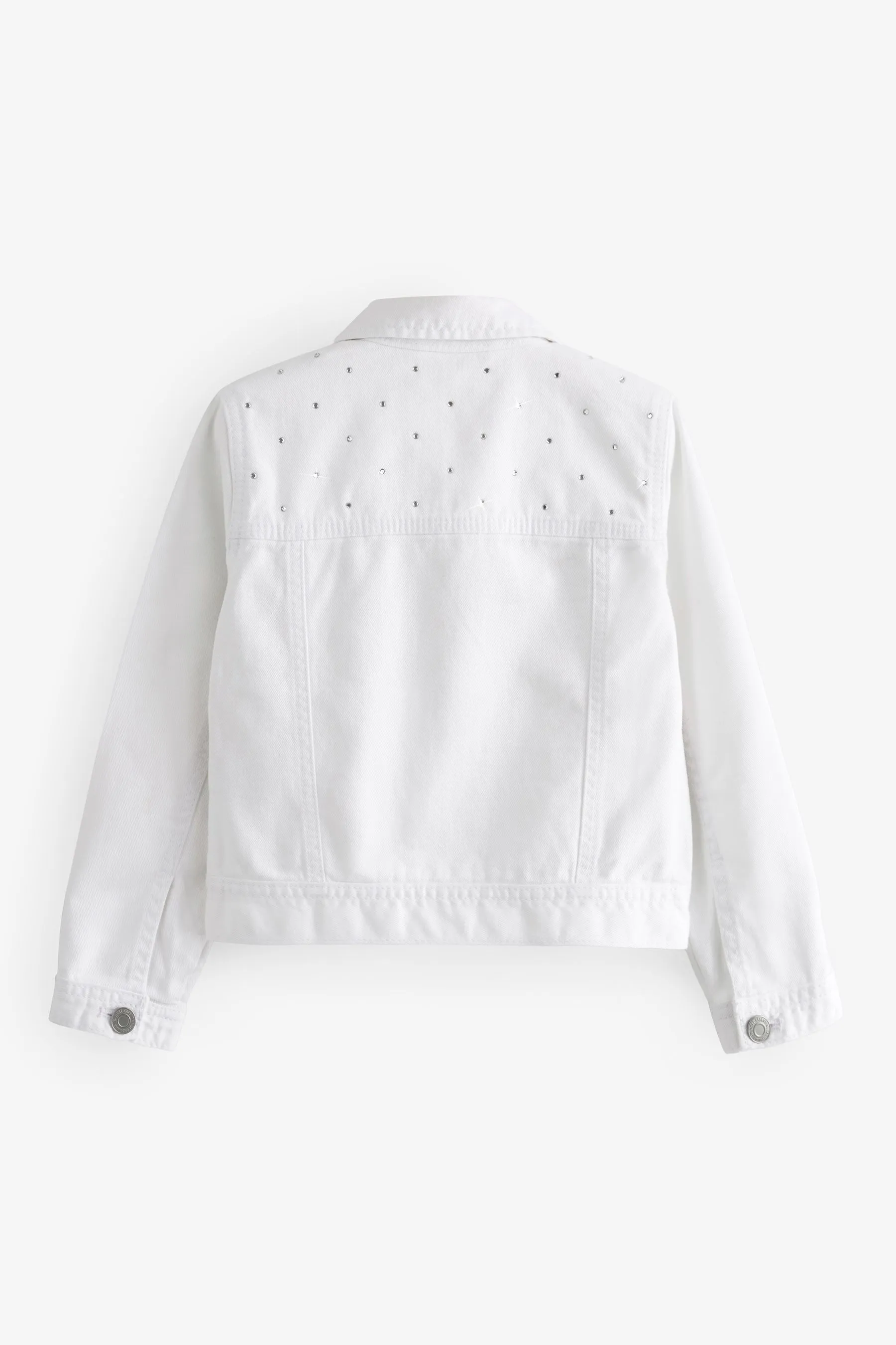 White 100% Cotton Diamante Denim Western Jacket (3-16yrs)