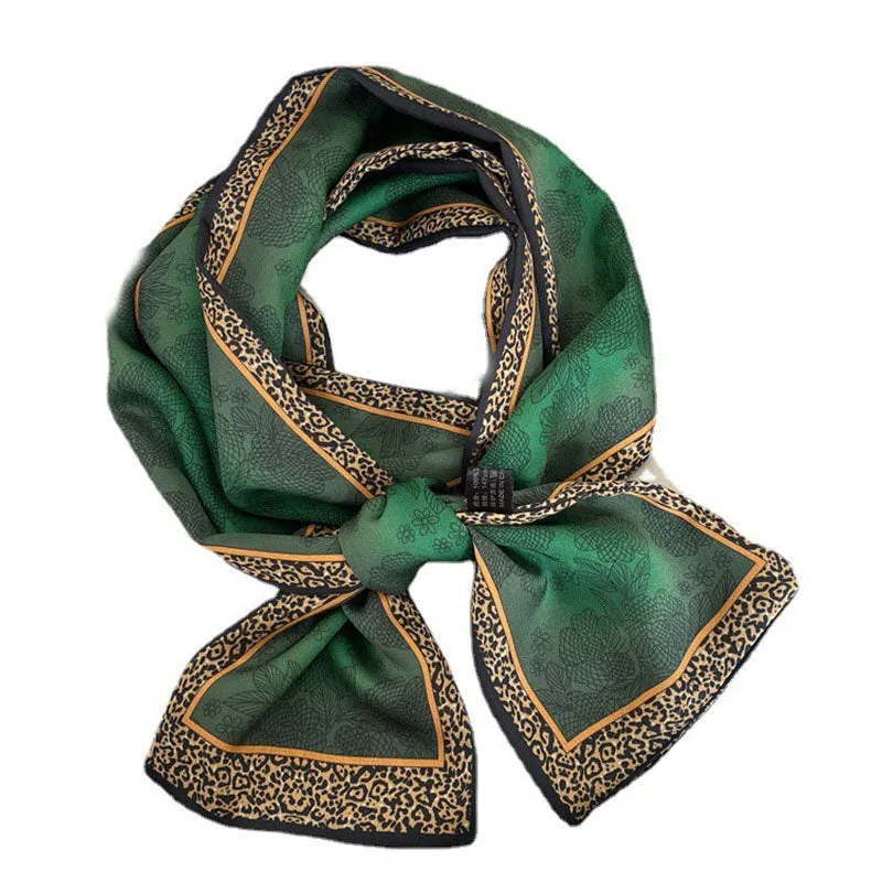 Women's Luxury Silk Bandana Skinny Hair Headband Neck Scarves