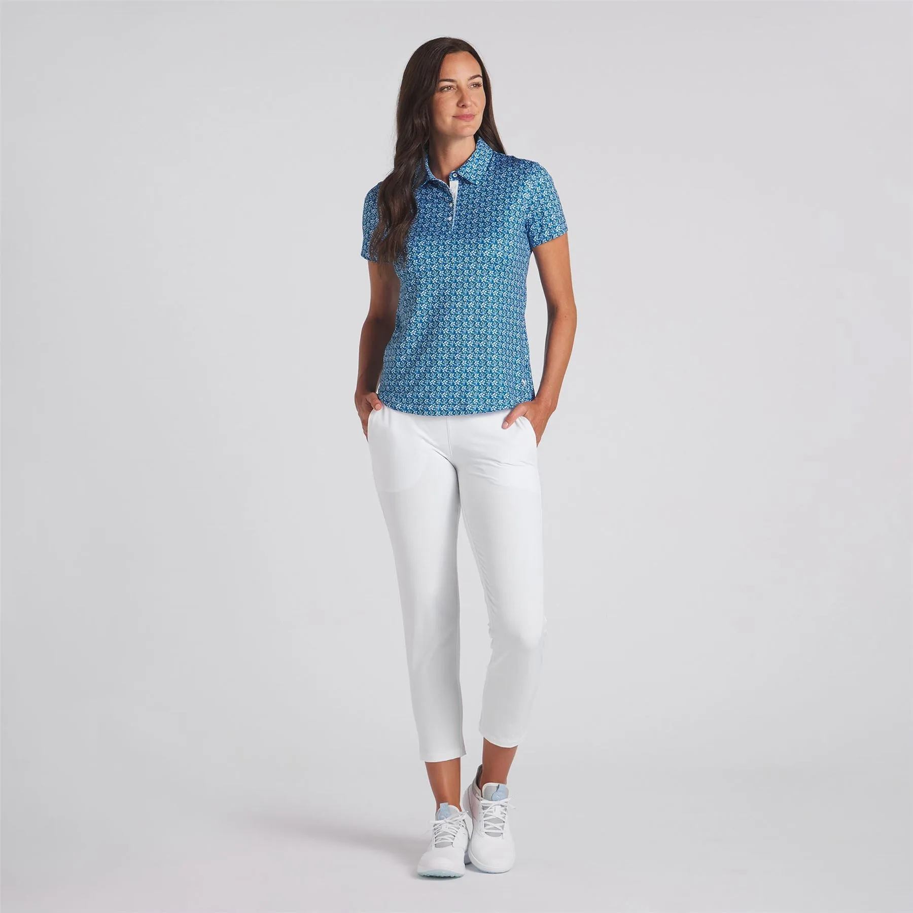 Womens MATTR Essex Polo Blue/White - SS24