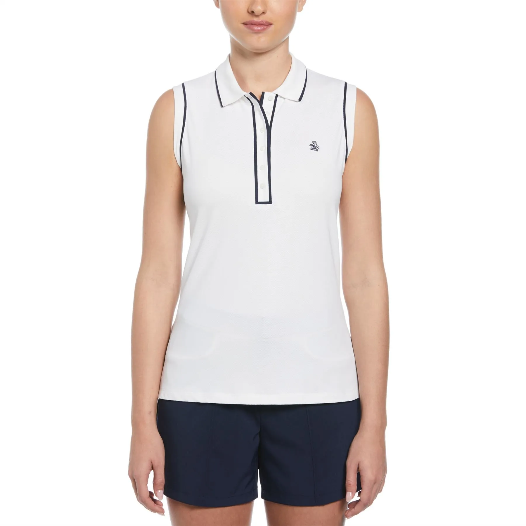 Womens Sleeveless Pique Veronica Polo Bright White - SS24