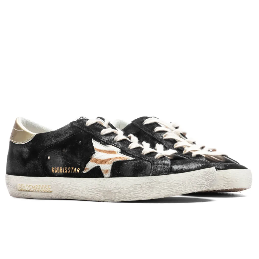 Women's Super-Star Sneakers - Black/White/White Beige Zebra