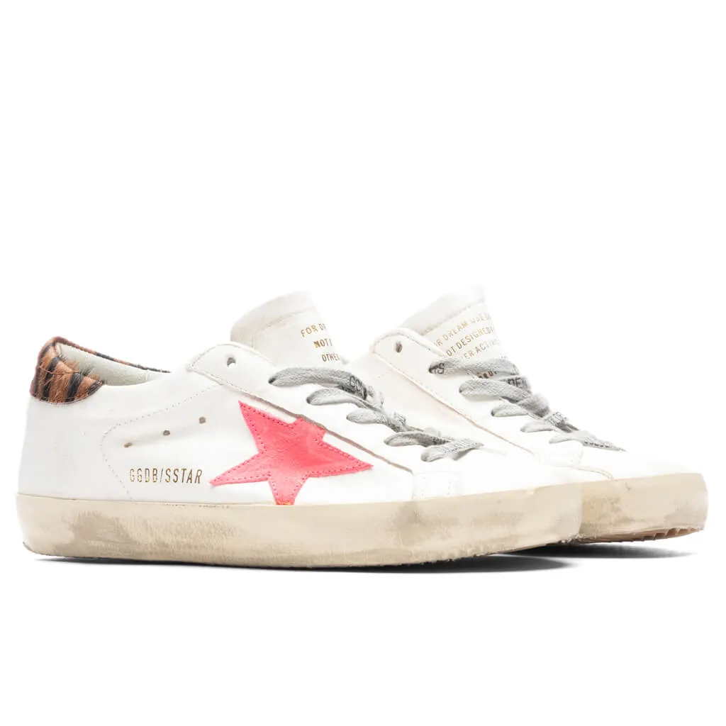 Women's Super-Star Sneakers - Creamy White/Fluorescent Red/Black