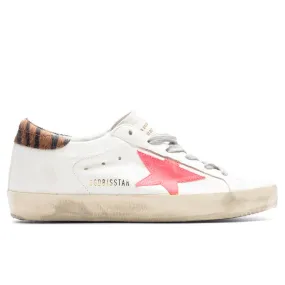 Women's Super-Star Sneakers - Creamy White/Fluorescent Red/Black