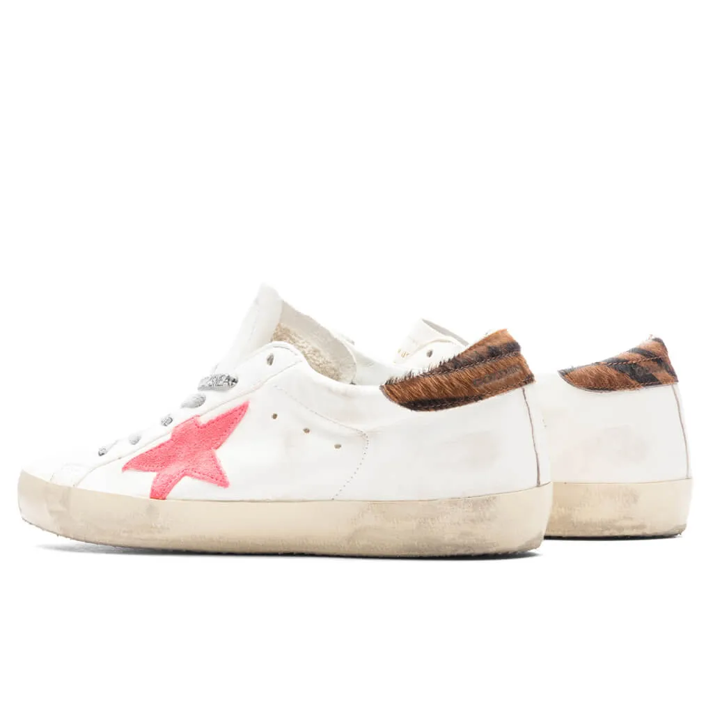 Women's Super-Star Sneakers - Creamy White/Fluorescent Red/Black