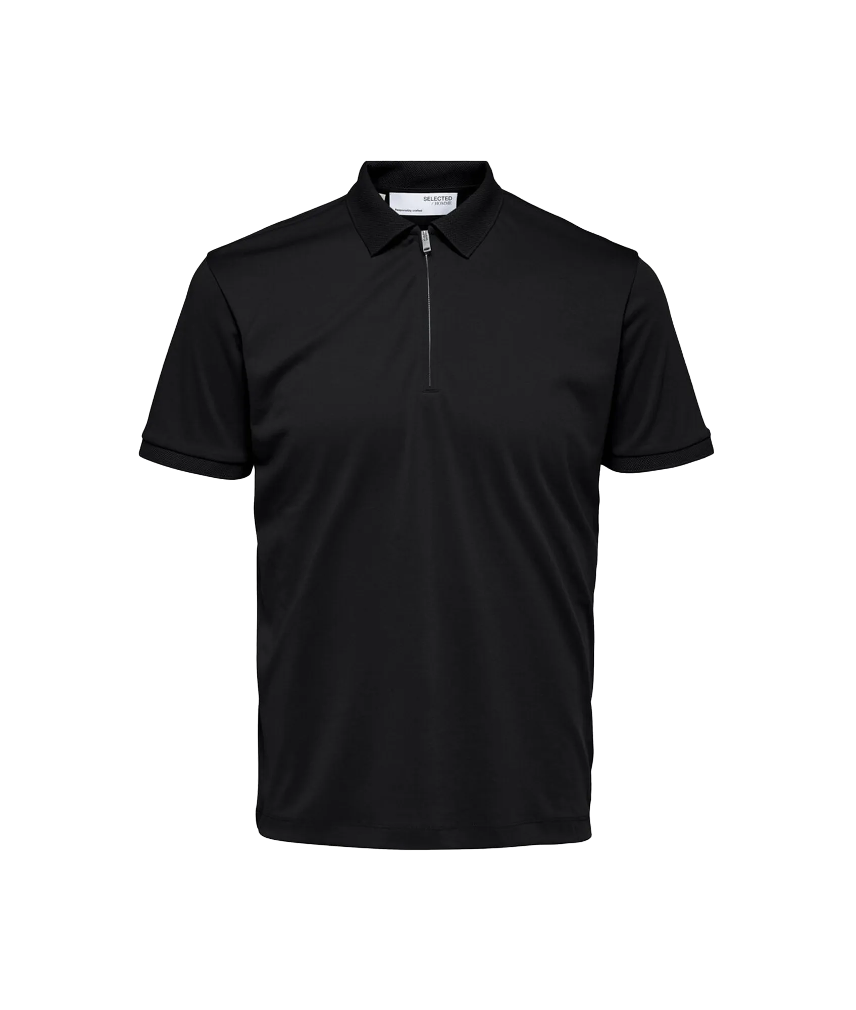 Zipper Polo Shirt - Black