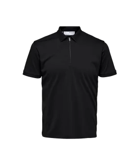 Zipper Polo Shirt - Black