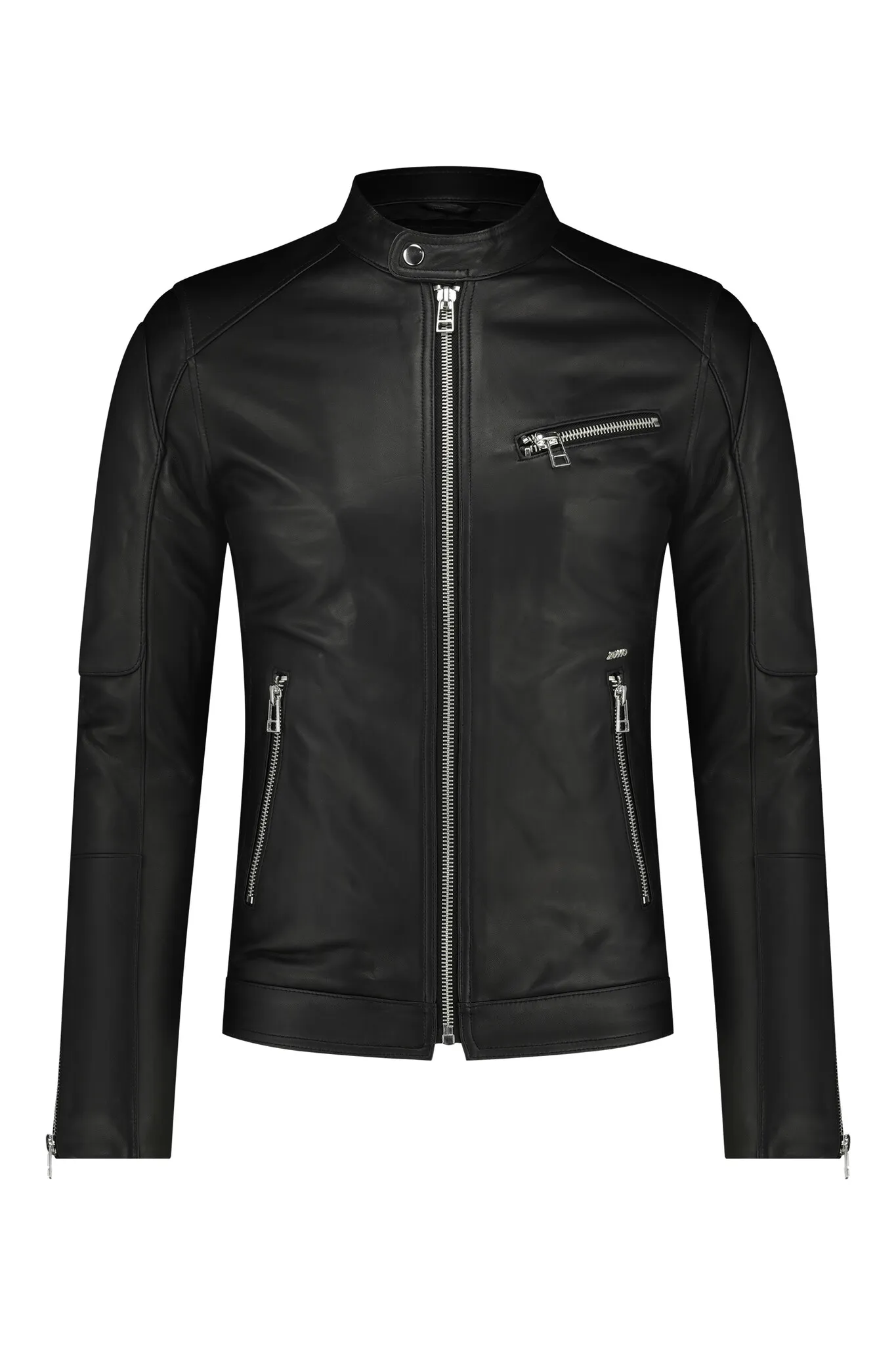 Zumo Slim Fit Leather Jackets INDIAN-BIKER Black